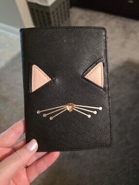Kate Spade Black Cat Passport Holder